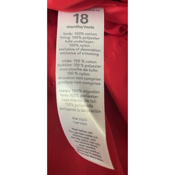 Carter's 18M Red Buffalo Print Dress/Diaper Cover Holiday Party - Picture 5 of 5